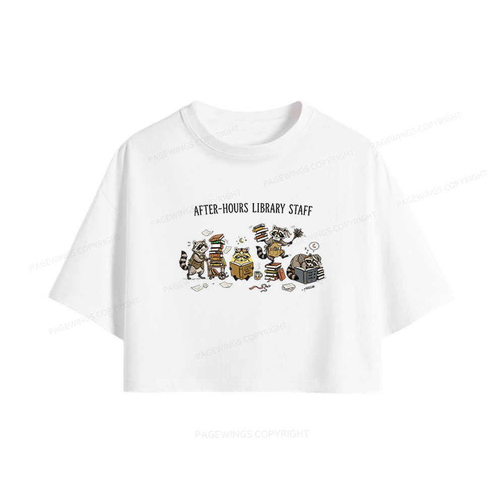 Pagewings After-Hours Library Staff Women Crop Tops