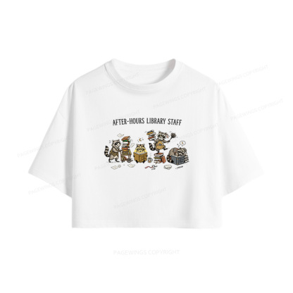 Pagewings After-Hours Library Staff Women Crop Tops