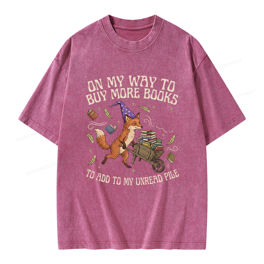 Pagewings On My Way To Buy More Books Unisex Washed T-shirt