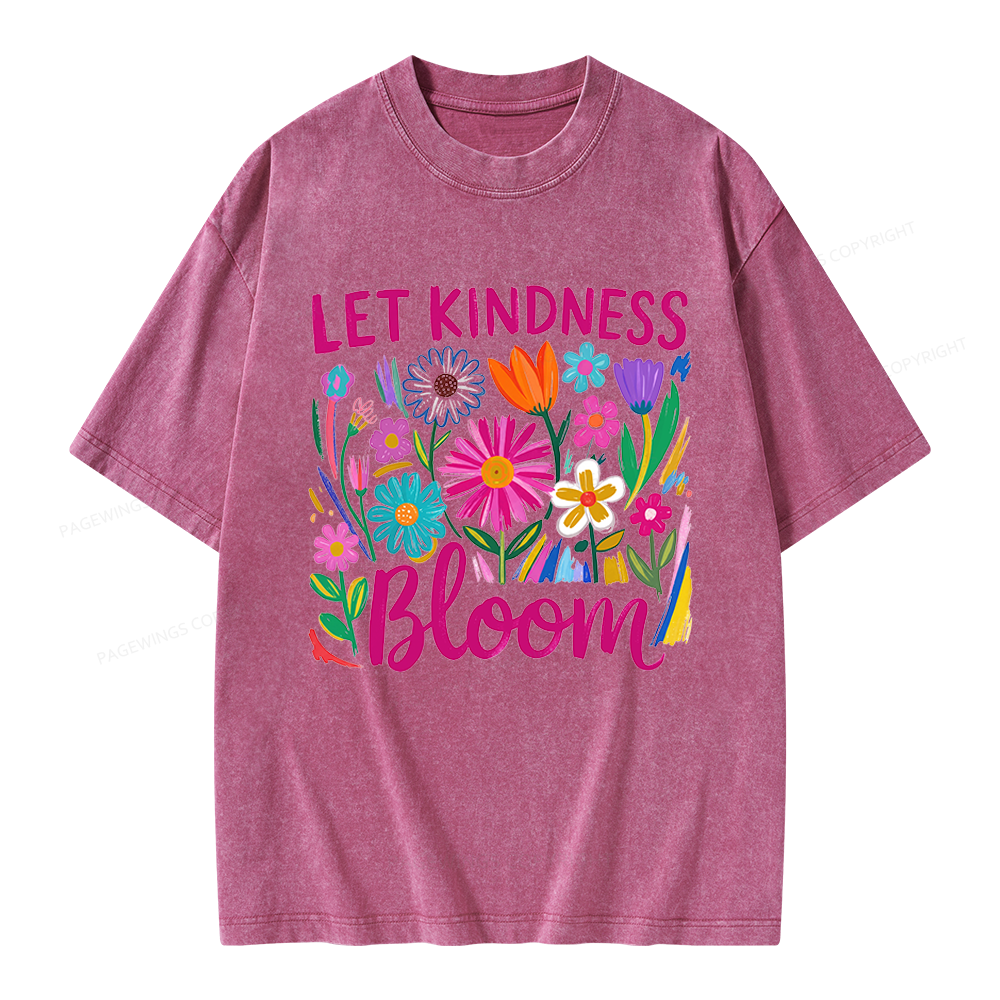 Pagewings Let Kindness Bloom Unisex Washed T-shirt