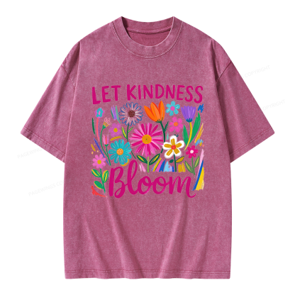 Pagewings Let Kindness Bloom Unisex Washed T-shirt