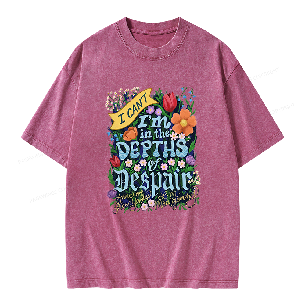 Pagewings Depths Of Despair Unisex Washed T-shirt