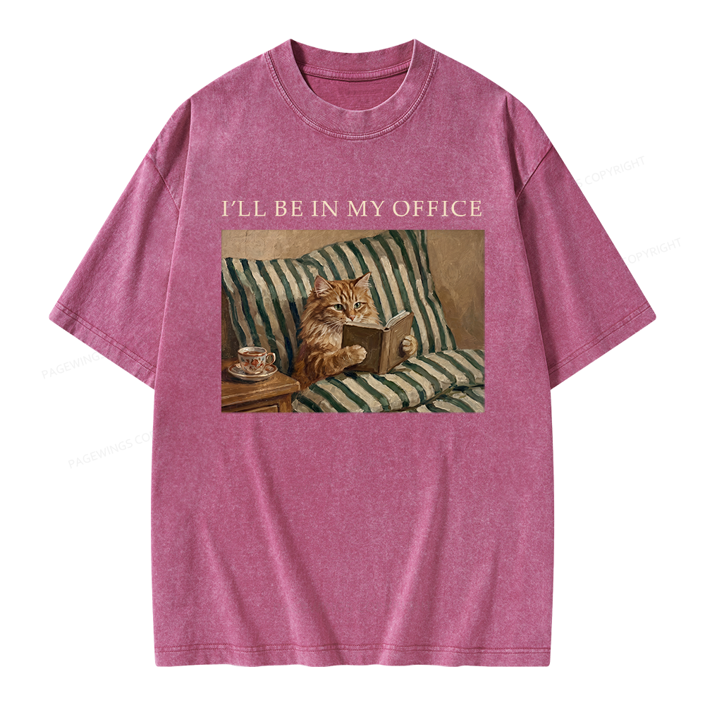 Pagewings Funny Book Lover Unisex Washed T-shirt