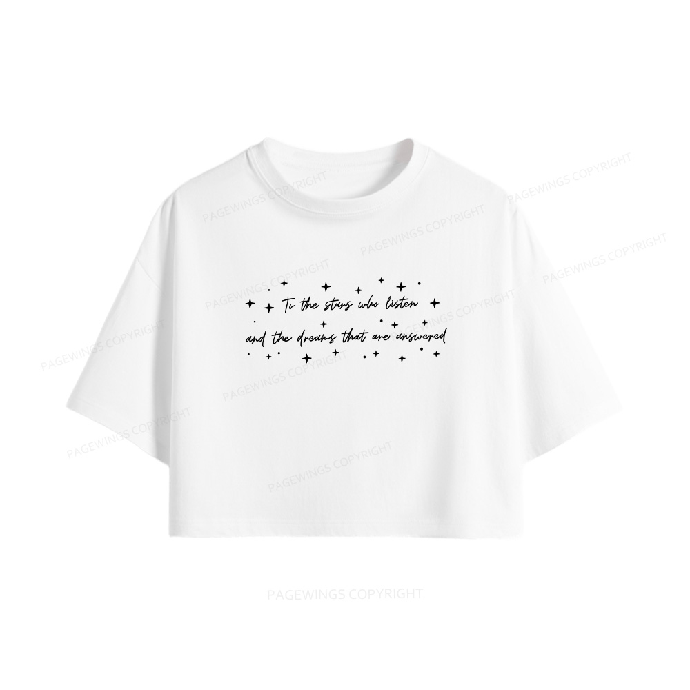 Pagewings To the Stars Who Listen Women Crop Tops