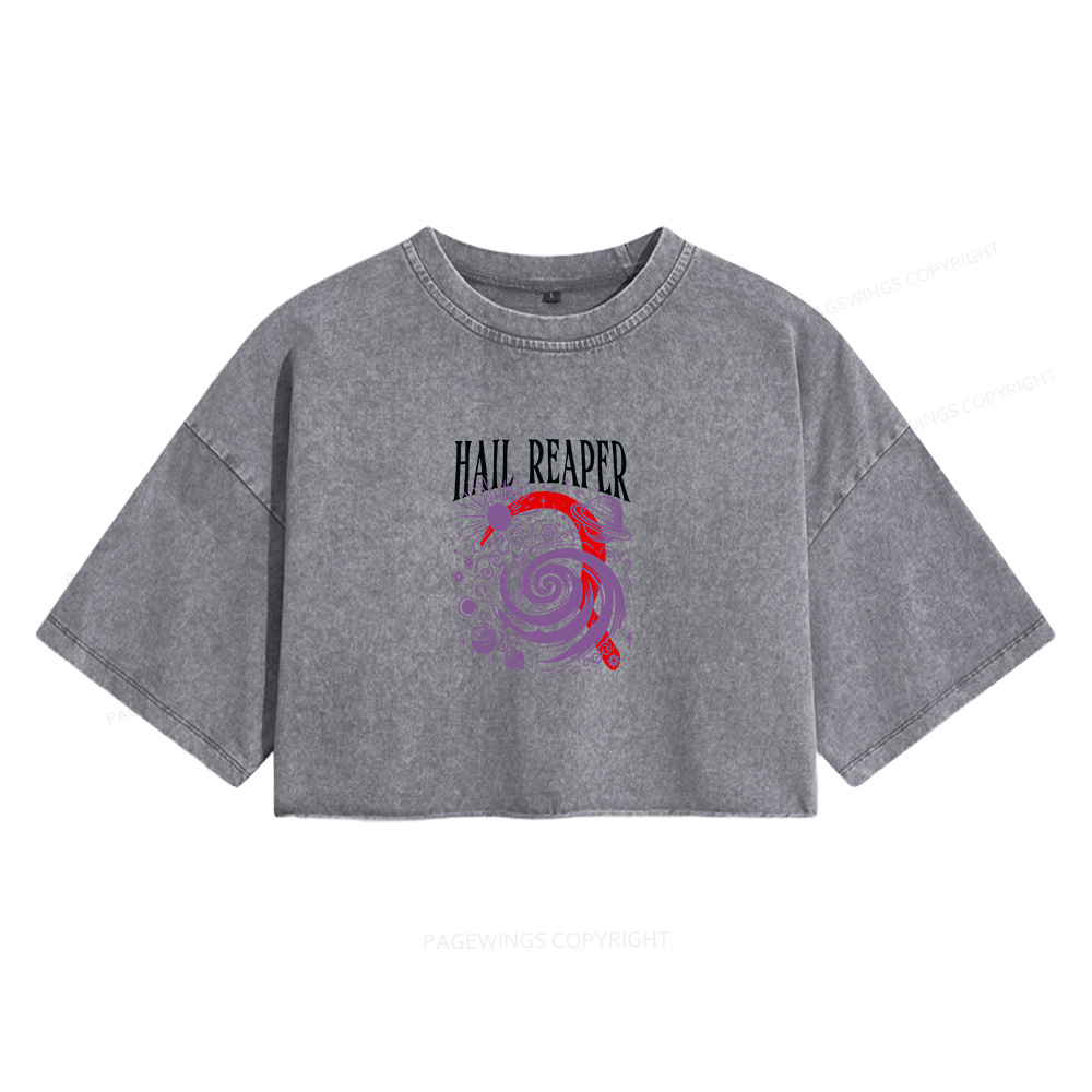 Pagewings Book Lover Women's Washed Cropped T-shirt