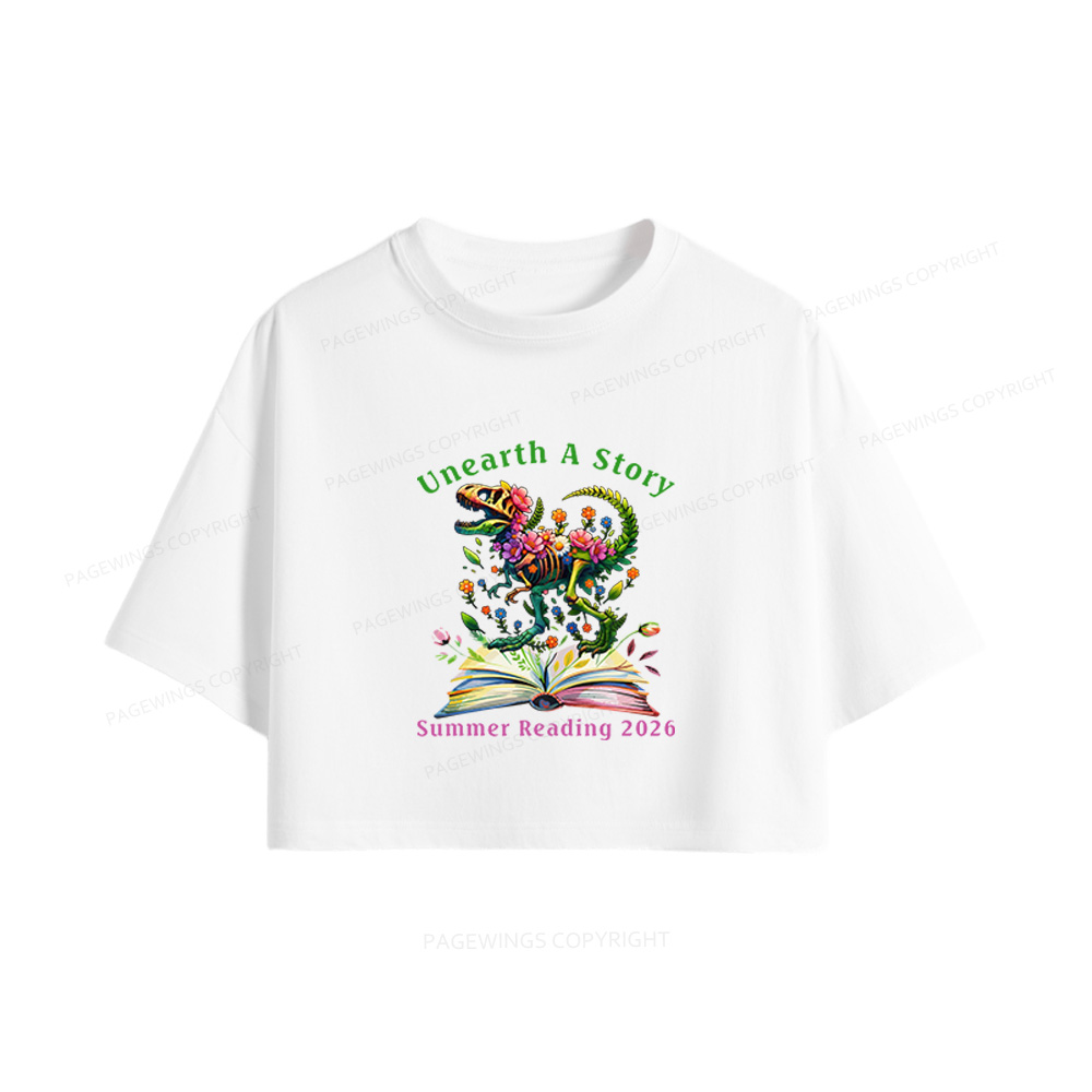 Pagewings Summer Reading 2026 Women Crop Tops
