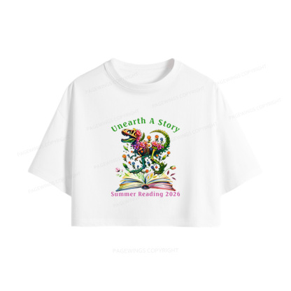 Pagewings Summer Reading 2026 Women Crop Tops