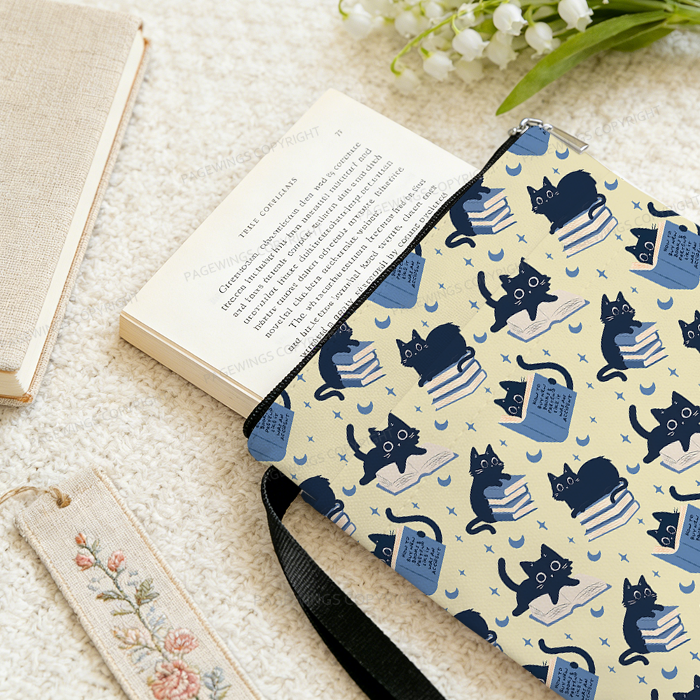 Pagewings Just A Cat Who Loves Reading Books Book Sleeve