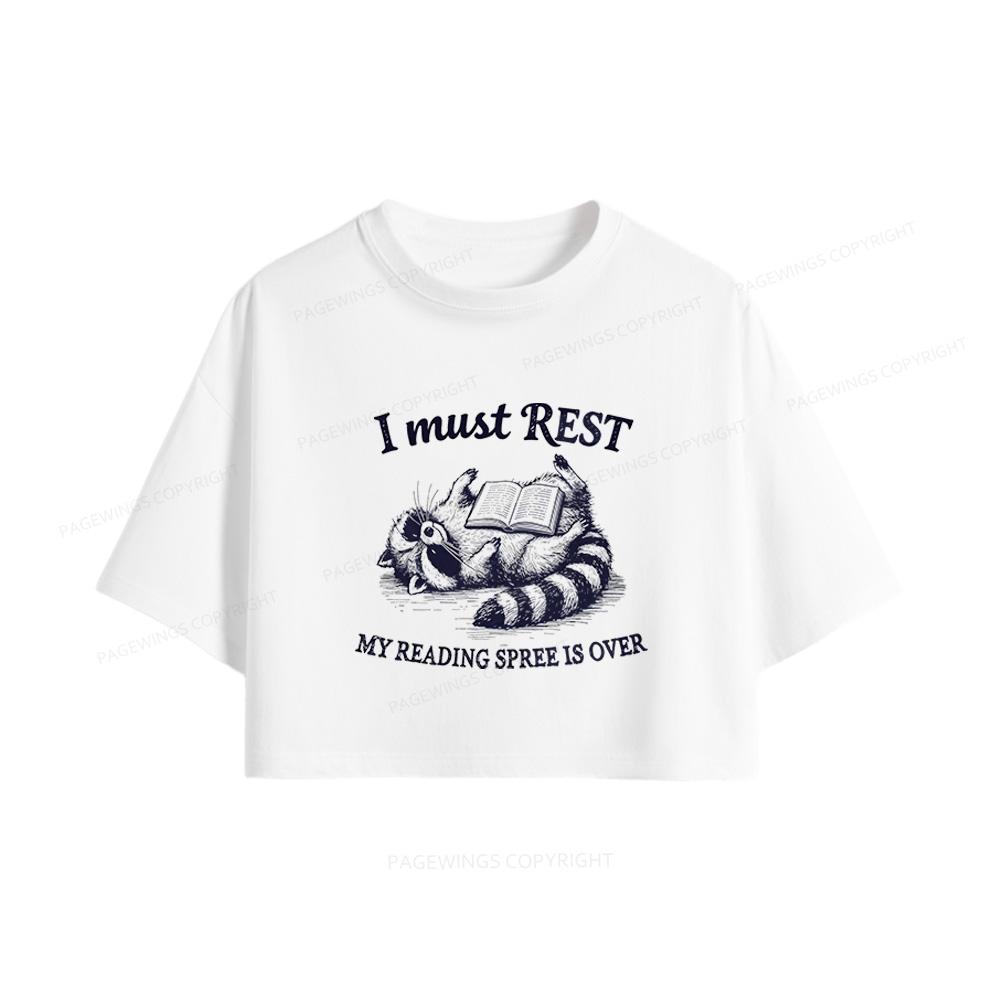 Pagewings My Reading Spree Is Over Women Crop Tops