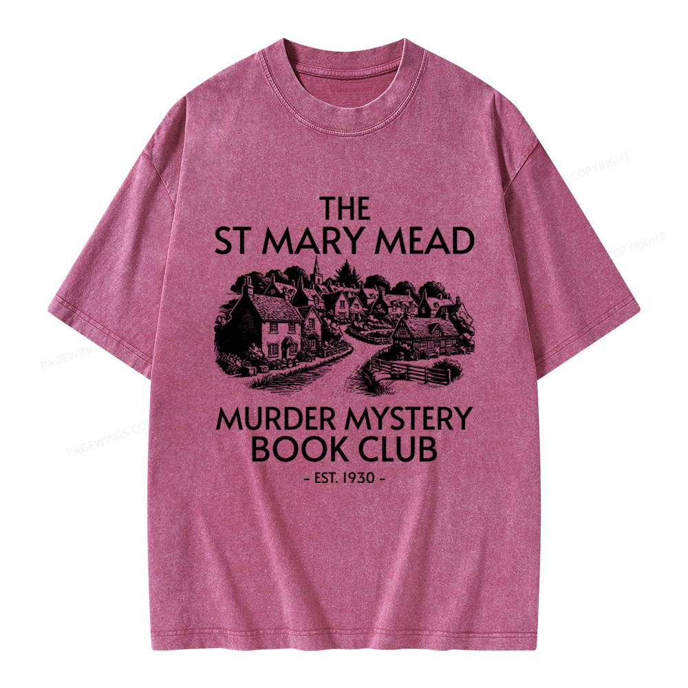 Pagewings Murder Mystery Book Club Unisex Washed T-shirt