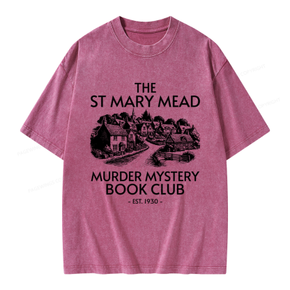 Pagewings Murder Mystery Book Club Unisex Washed T-shirt