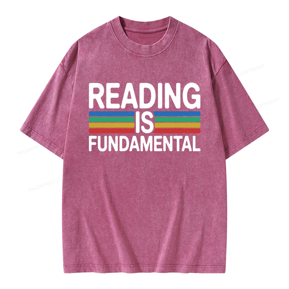 Pagewings Reading Is Fundamental Unisex Washed T-shirt