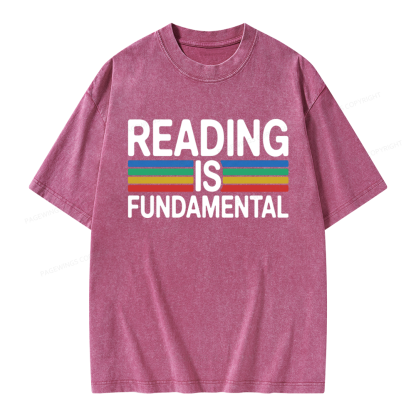 Pagewings Reading Is Fundamental Unisex Washed T-shirt