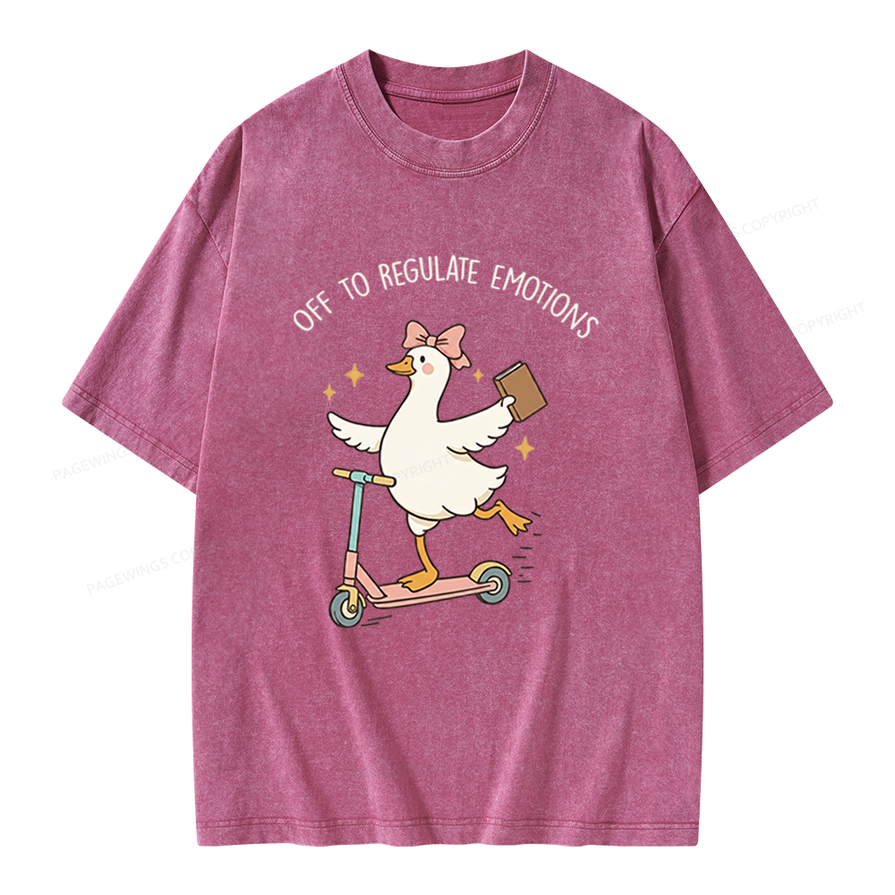 Pagewings Off To Regulate Emotions Unisex Washed T-shirt