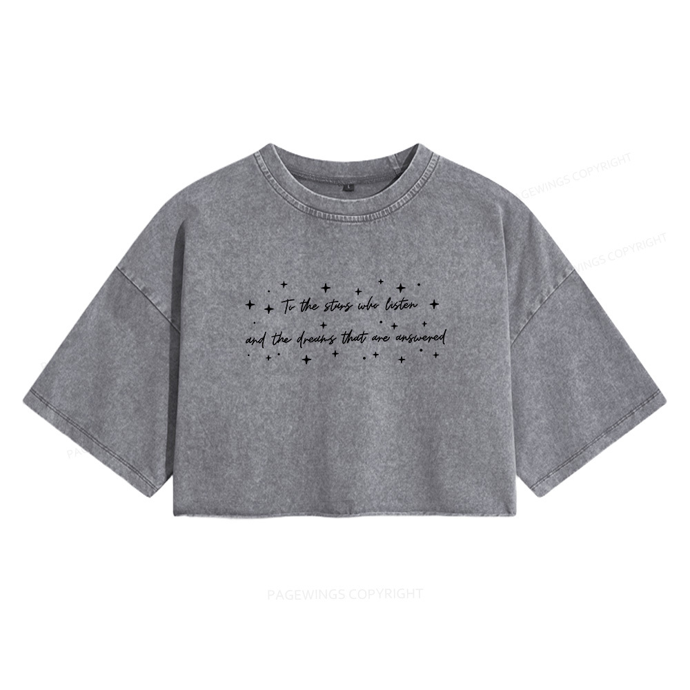 Pagewings Bookish Fantasy Women's Washed Cropped T-shirt