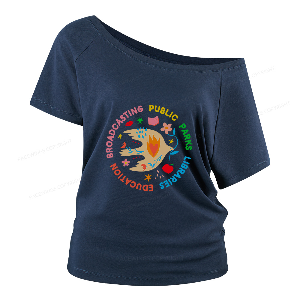 Pagewings Public Parks Libraries Women Off Shoulder T-shirts