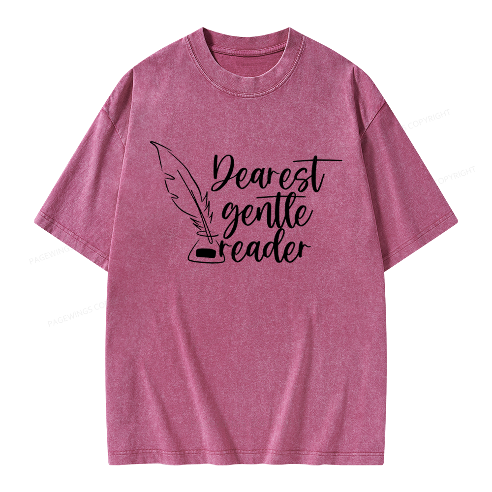 Pagewings Dearest Gentle Reader Unisex Washed T-shirt