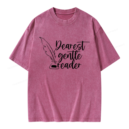 Pagewings Dearest Gentle Reader Unisex Washed T-shirt