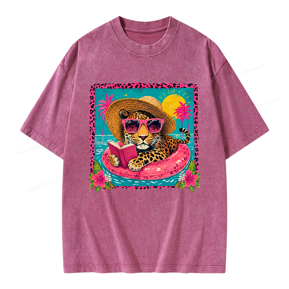 Pagewings Summer Reading Unisex Washed T-shirt