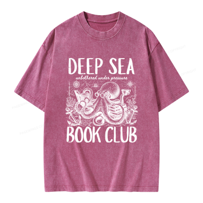 Pagewings Deep Sea Book Club Unisex Washed T-shirt
