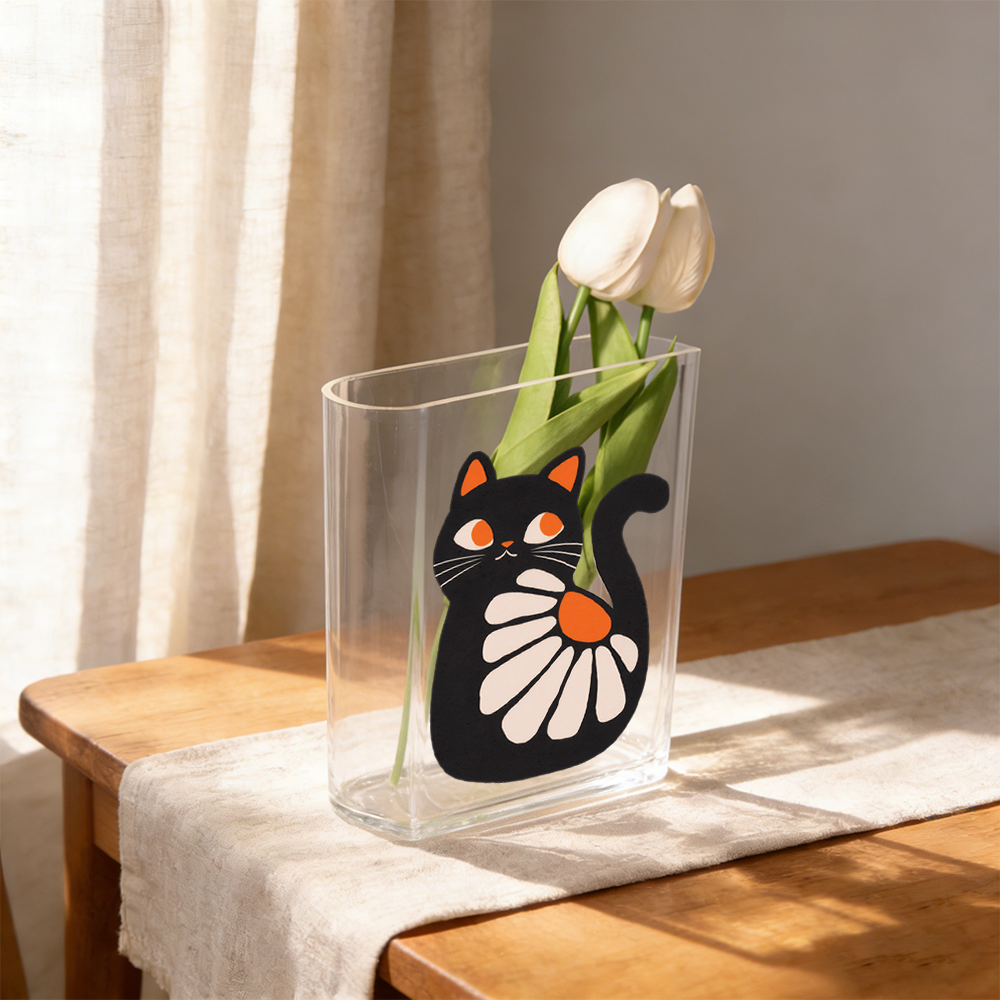 Pagewings Flower Cat Acrylic Book Vase