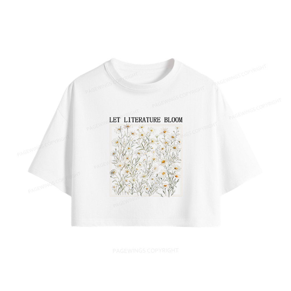 Pagewings Let Literature Bloom Women Crop Tops