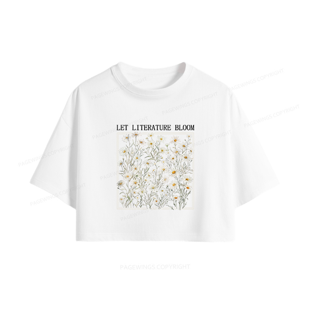 Pagewings Let Literature Bloom Women Crop Tops