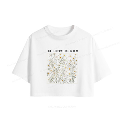 Pagewings Let Literature Bloom Women Crop Tops