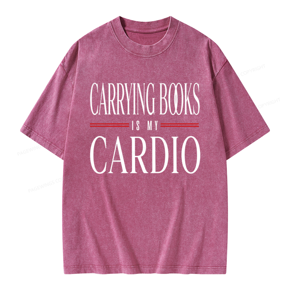 Pagewings Carrying Books Is My Cardio Unisex Washed T-shirt
