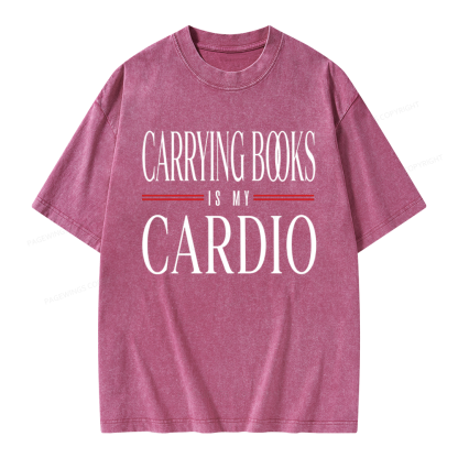 Pagewings Carrying Books Is My Cardio Unisex Washed T-shirt