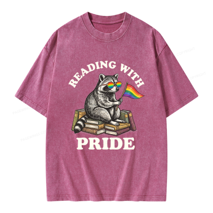 Pagewings Reading With Pride Unisex Washed T-shirt