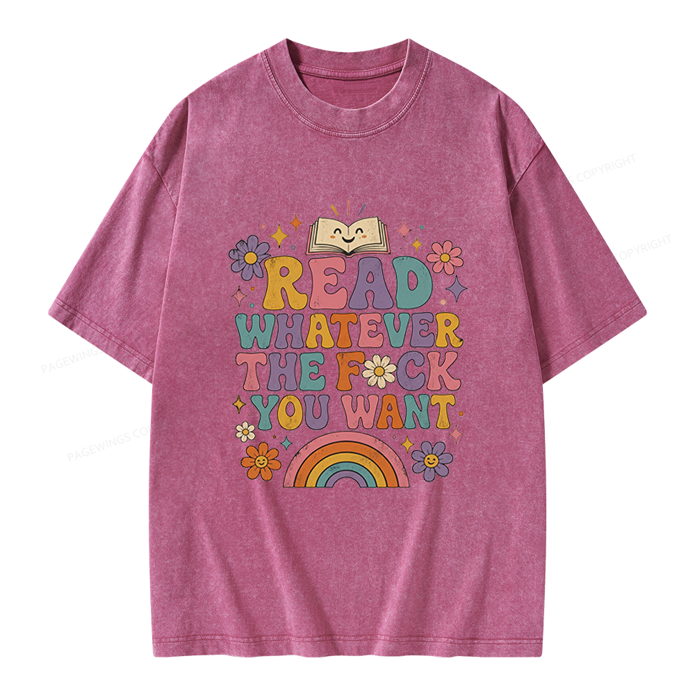 Pagewings Read Whatever Unisex Washed T-shirt