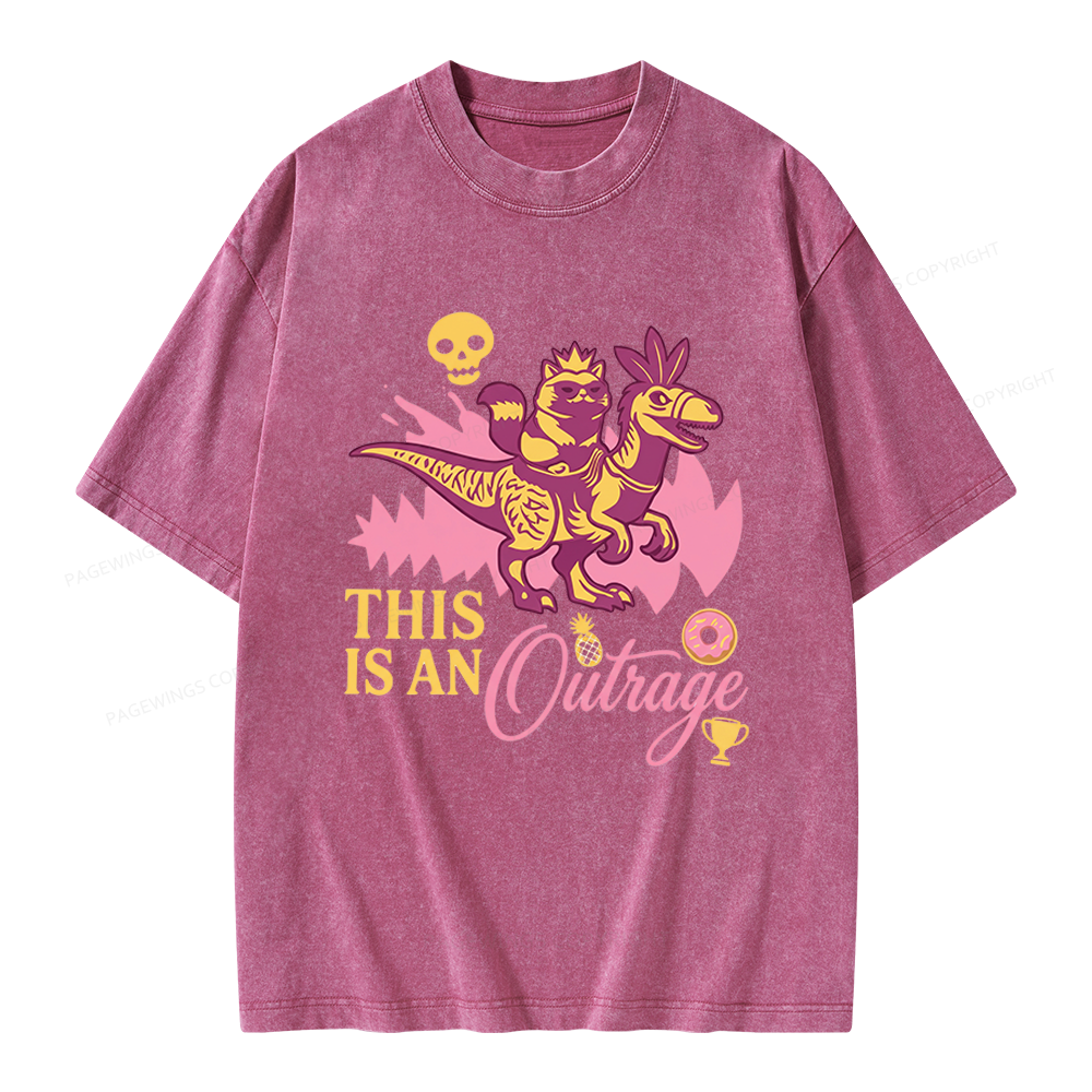 Pagewings This Is An Outrage Unisex Washed T-shirt
