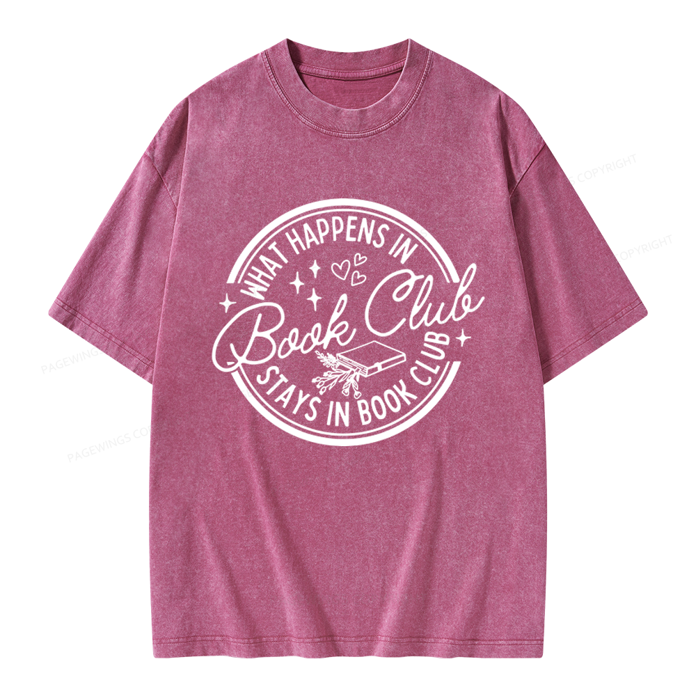 Pagewings Funny Book Club Unisex Washed T-shirt