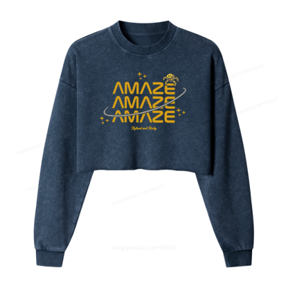 Pagewings Sci-Fi Book Lover Washed Crop Sweatshirt