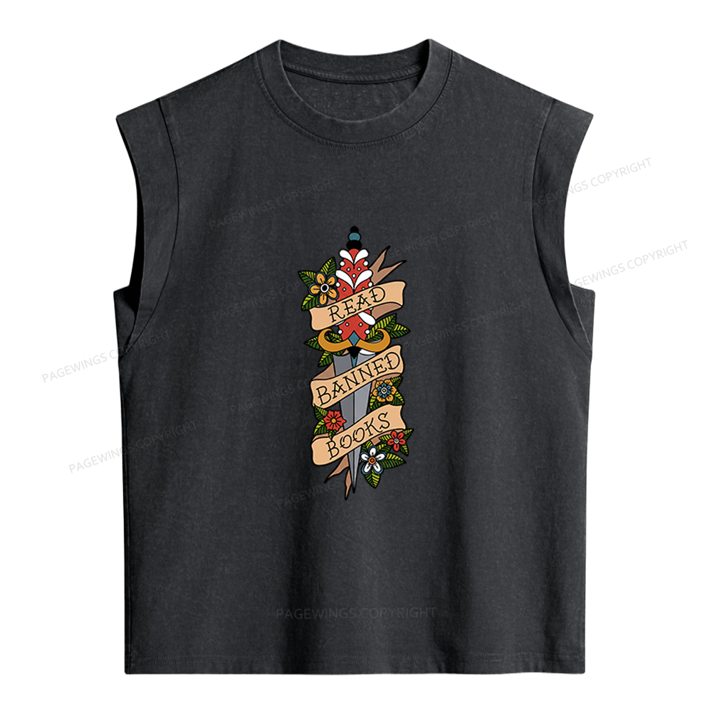 Pagewings Banned Books Women's Washed Tank Top