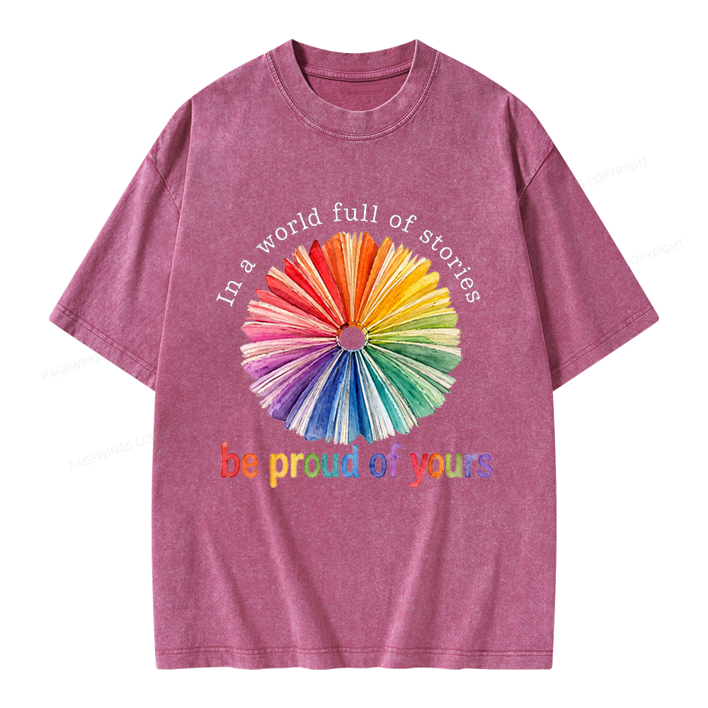 Pagewings In A World Full Of Stories Unisex Washed T-shirt