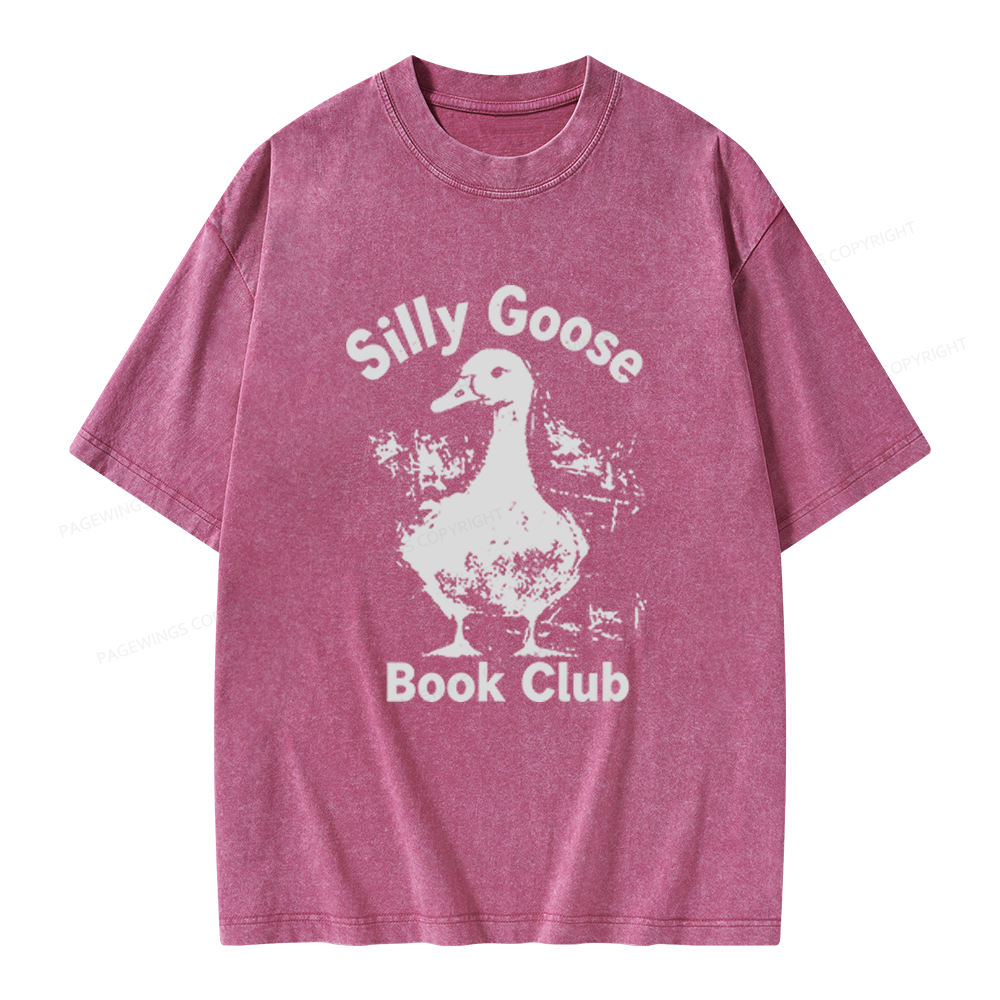 Pagewings Silly Goose Book Club Unisex Washed T-shirt