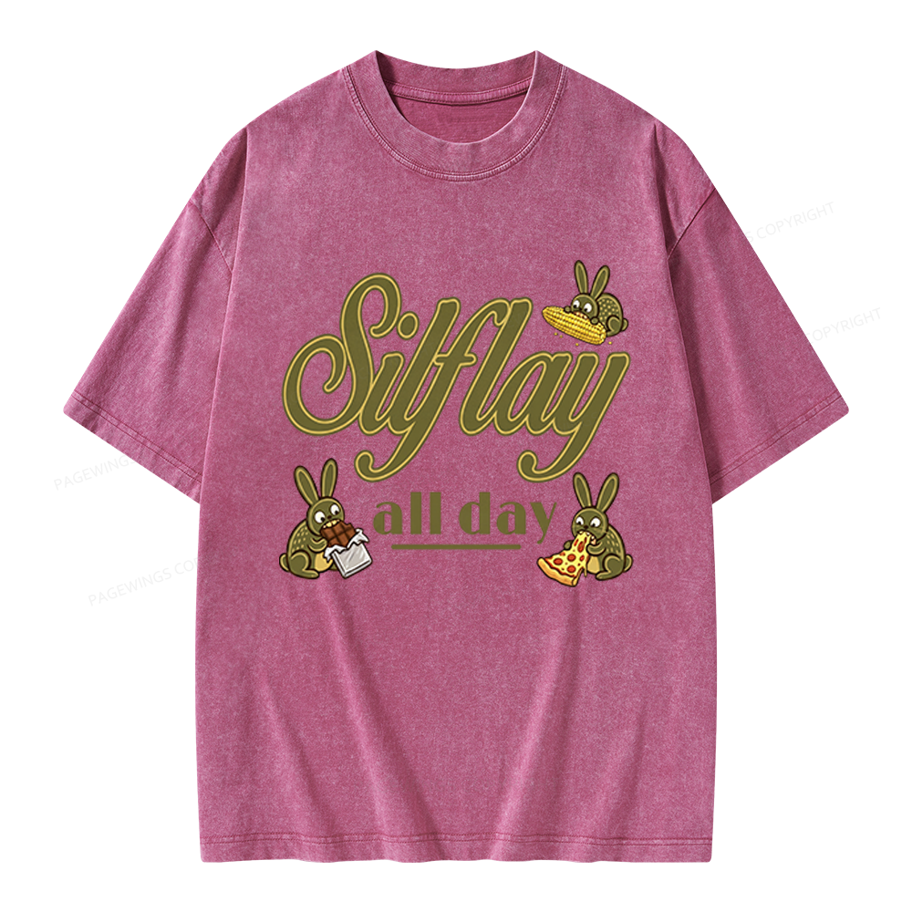 Pagewings Silflay All Day Unisex Washed T-shirt
