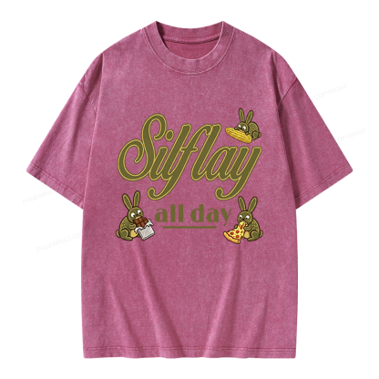 Pagewings Silflay All Day Unisex Washed T-shirt