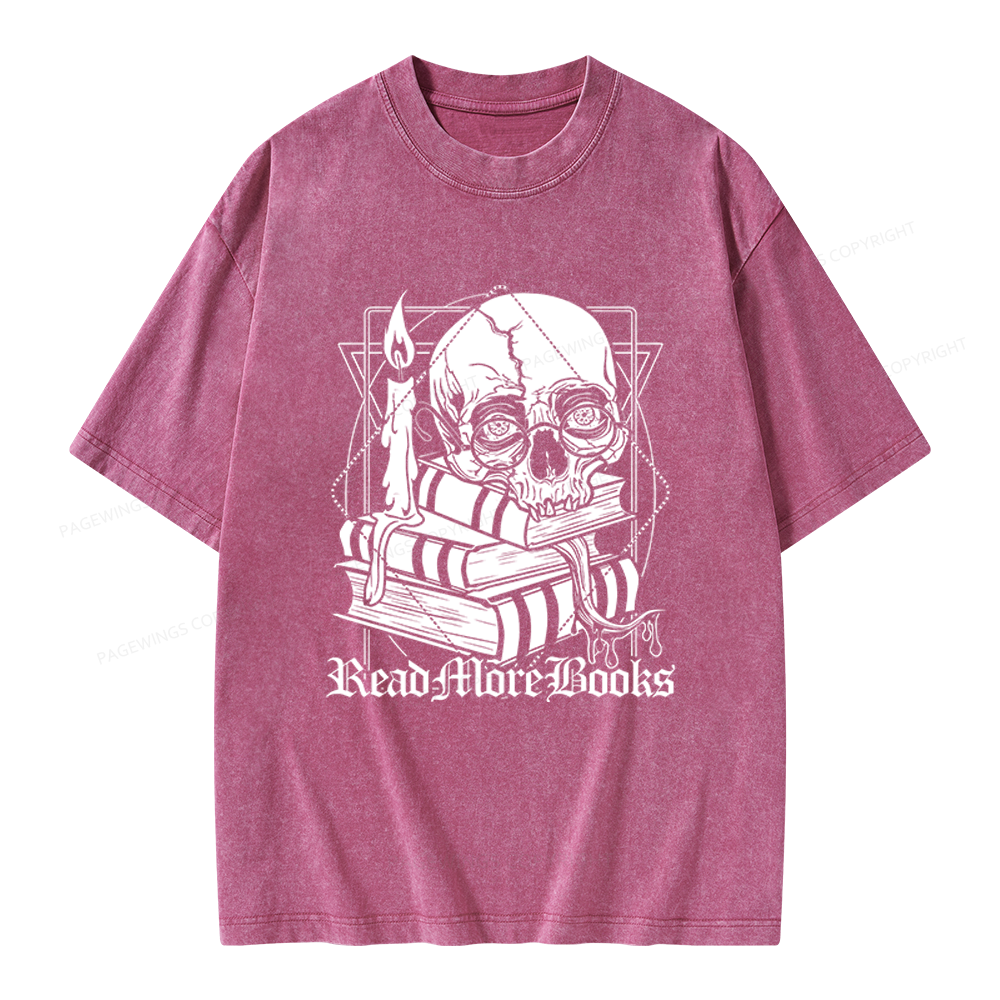 Pagewings Read More Books Unisex Washed T-shirt