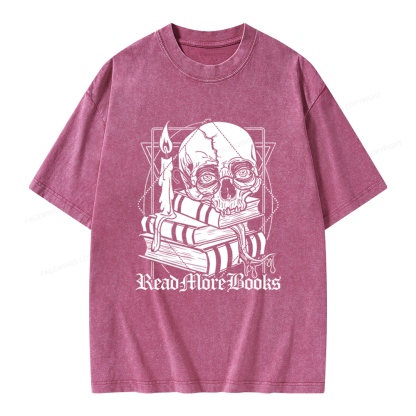 Pagewings Read More Books Unisex Washed T-shirt