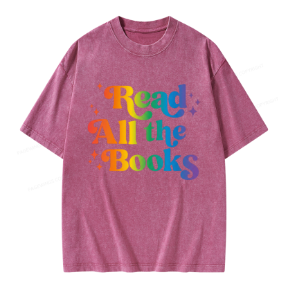Pagewings Read All the Books Unisex Washed T-shirt
