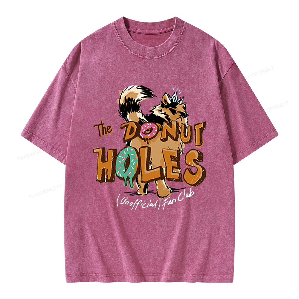 Pagewings Donut Holes Unisex Washed T-shirt