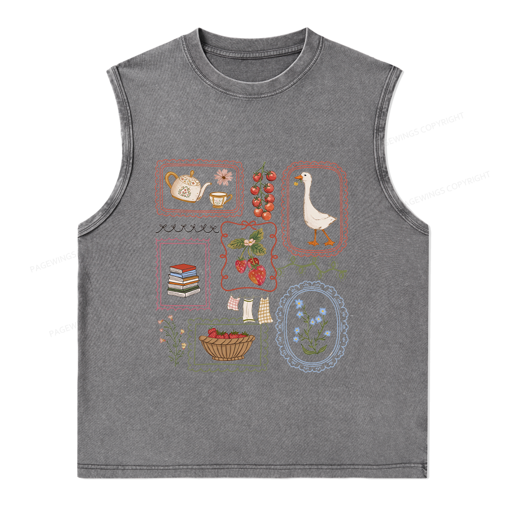 Pagewings Book Lover Unisex Washed Tank Top