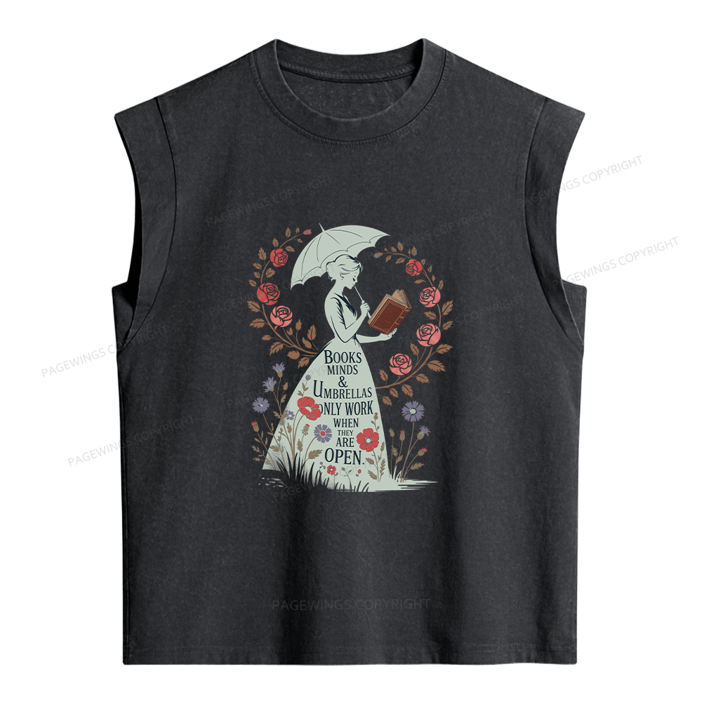 Pagewings Books Minds Women's Washed Tank Top