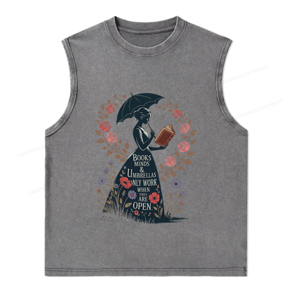 Pagewings Books Minds Unisex Washed Tank Top