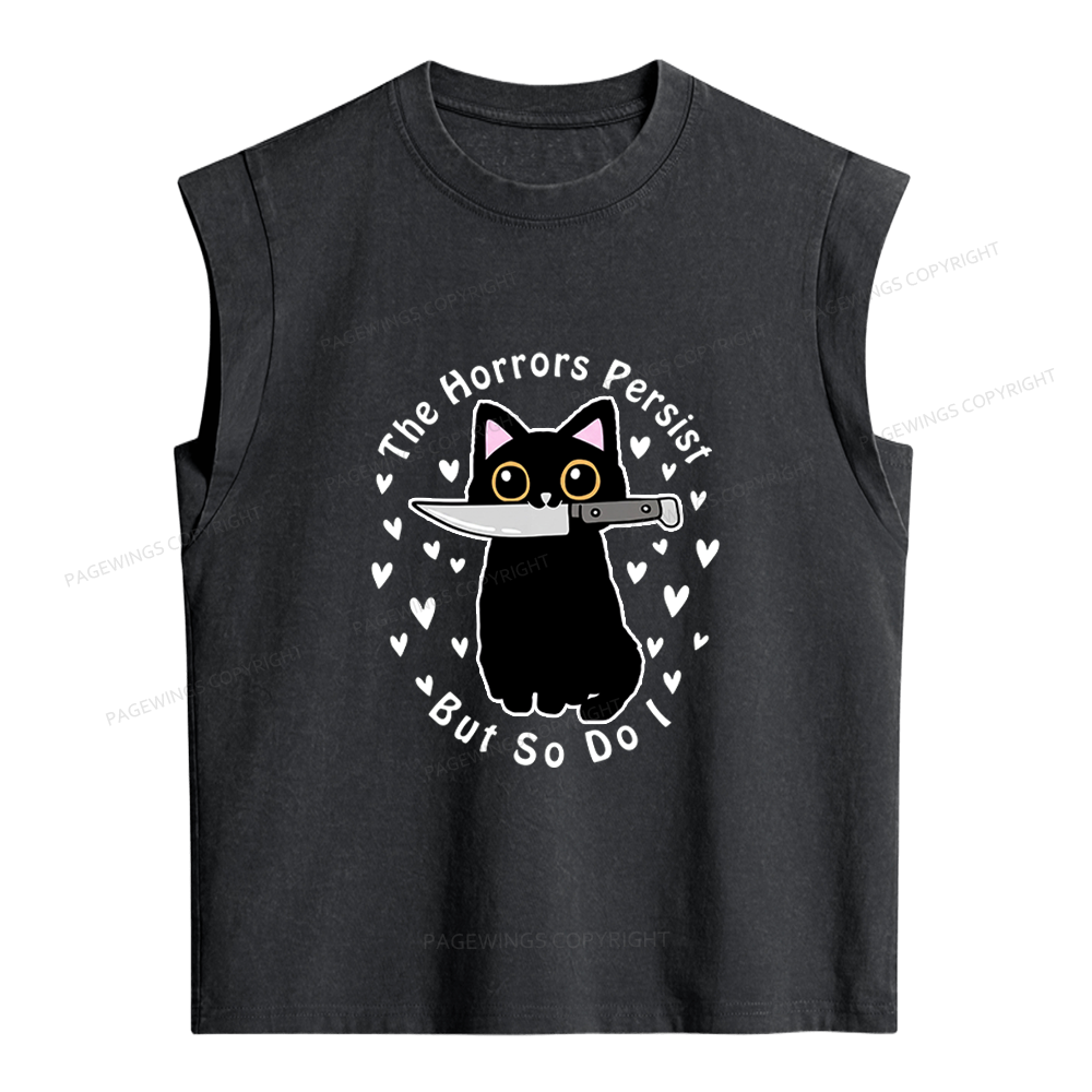 Pagewings The Horrors Persist But So Do I Women's Washed Tank Top