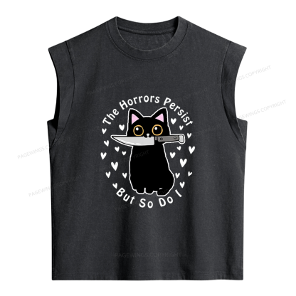 Pagewings The Horrors Persist But So Do I Women's Washed Tank Top