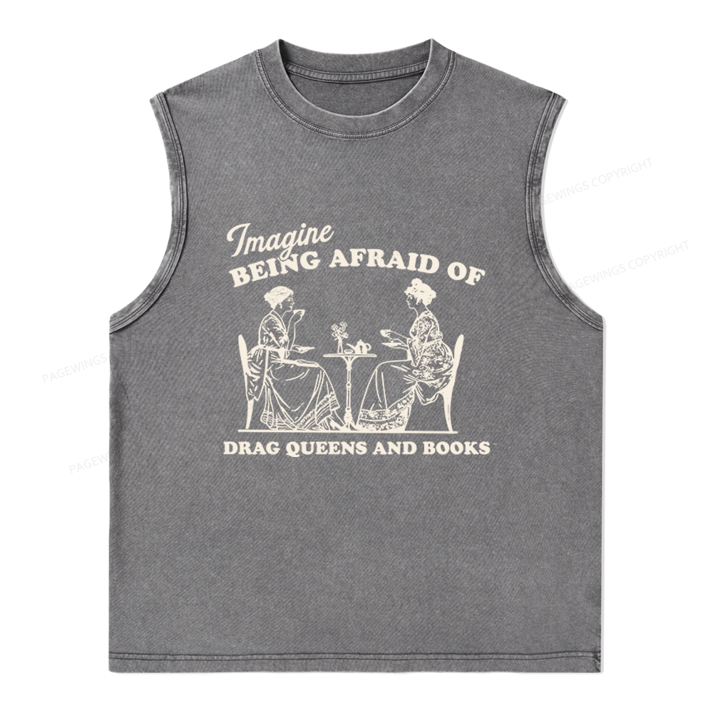 Pagewings Drag Queens Unisex Washed Tank Top